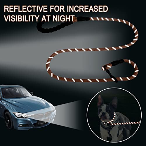 Barkbay Dog Leashes For Large Dogs Rope Leash Heavy Duty Dog Leash With Comfortable Padded Handle And Highly Reflective Threads 5 Ft For Small Medium Large Dogs(Orange) #TOP4