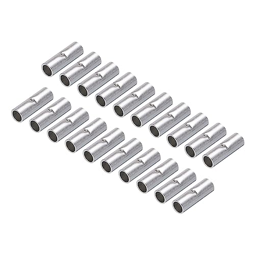 sourcing map 100Pcs Non Insulated Butt Connectors 8AWG Wire Connector BN-8 for Electrical Wire Crimp Ferrule Terminals