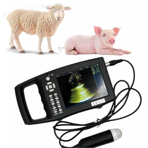 PixCy EcóGrafo Veterinario DiagnóStico Embarazo,EcóGrafo B Ultra Animales,EcóGrafo PortáTil Digital Veterinario B,con Sonda MecáNica 3,5 MHz para Pruebas Embarazo Ovejas,Perros,Gatos Y Cerdos
