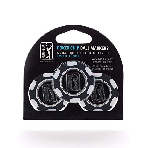 PGA TOUR Poker Chip Golf Ball Markers, Black, One Size