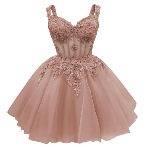 Robe de bal en tulle pour adolescentes avec col en V élégant et longueur genou
