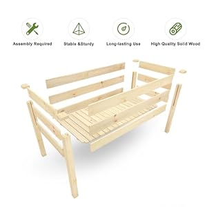 BIRASIL Outdoor Raised Garden Bed Wood Planter Box for Vegetable Flower Elevated Reinforced Large Garden Planters Boxes for Backyard Patio Gardening Balcony 485L Natural Wood