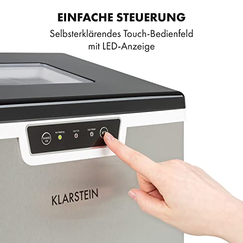 Klarstein Eiswürfelmaschine Klein, 3L Eiswürfelbereiter, Eiswürfelmaschine für 20kg Crushed Eis & Eiswürfel, Mini-Eiswürfelmaschine, Mittelgroße Eiswürfel, Eiswürfelbereiter Selbstreinigend – Bild 8