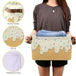 Ice Cream Texture Storage Basket Bin, Foldable Fabric Organizer - Image 7
