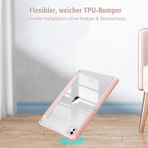 Fintie Hybrid Hülle für iPad Pro 11 Zoll (M5/M4) 2025/2024, Roségold – Ansicht 6