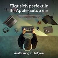 Logitech MX Keys S for Mac, kabellose Tastatur, flüssiges (Hellgrau) – Ansicht 9