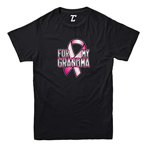for My Grandma - Breast Cancer Ribbon Youth T-Shirt (Black, Large)