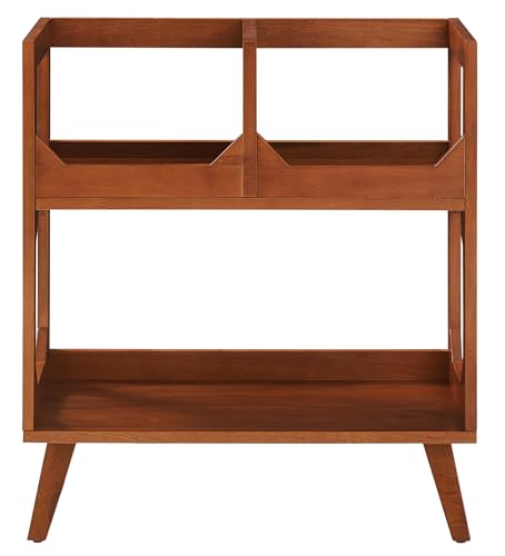 Crosley Furniture Asheville Medium Mid-Century Modern Record Stand, Vinyl Storage, Holds up to 260 Records, Walnut by Crosley Furniture - Used condition - US$135.28