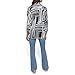 Karl Lagerfeld Paris Women's Oversized Printed Blouse, Black/Soft White Combo