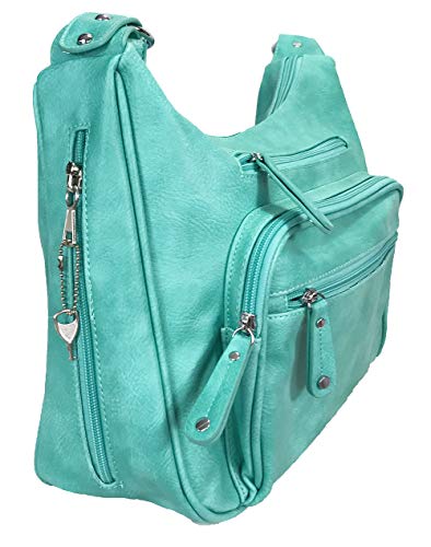 Image of Concealed Carry Hobo Bag Locking Crossbody Bag with Built-in Credit Card Slots
