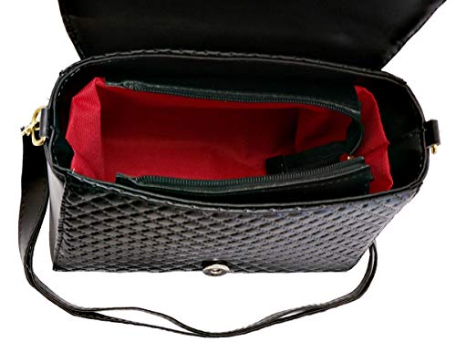 Bolsa Feminina Transversal kit com bolsa grande Bolsa Baú e Carteira (PRETO)