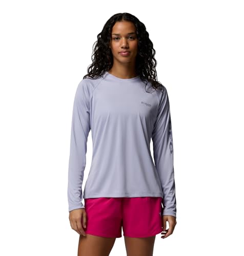 Columbia Women's PFG Tidal Tee II Long Sleeve Sun Protection Shirt, Twilight/New Moon Logo, X-Small