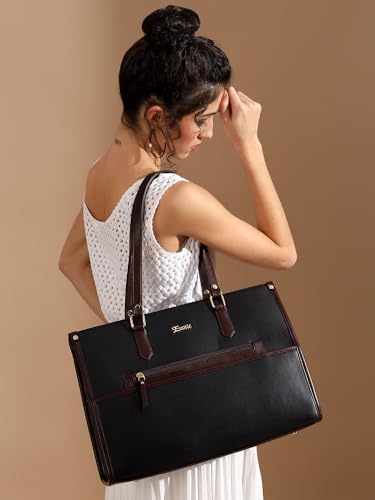 Image of EXOTIC Aveline Work Tote Bag for Women | Multi-Compartment Laptop Tote with Luggage Sleeve & Front Zip Pocket | Fits up to 14-Inch Laptop | Office & Travel Handbag
