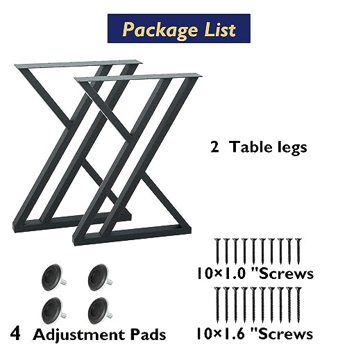 Metal Industrial Dining Modern Table Legs Desk Legs Base Cast Iron Welding Wrought Iron Coffee Table Bench Legs Night Stand Office Table 28 inch Triangle Shape Black DIY (1 Set of 2 pcs) 28" H x19.7 - Thumbnail 3