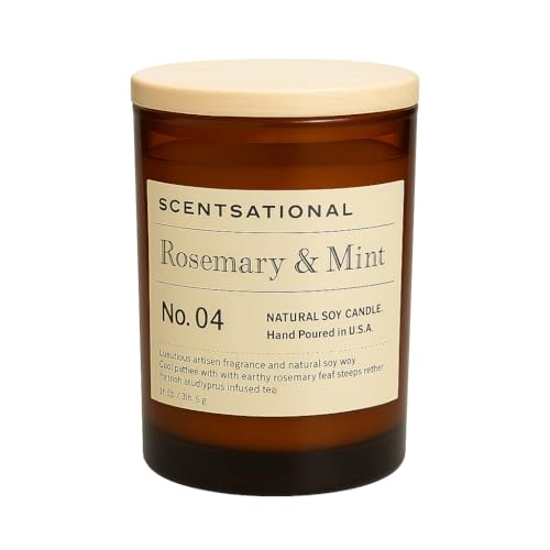 Scentsational Rosemary & Mint Scented | Natural Soy Candle | Hand Poured in The USA