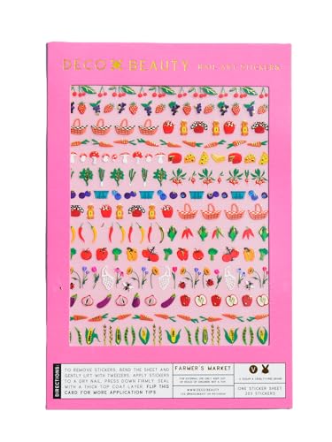 Deco Beauty Farmer's Market Nail Stickers - Lightweight & Easy-to-Apply Nail Art with Cute & Trendy Design - Durable & Long-Lasting Nail Sticker for Women, Ideal for DIY Manicures & Salon-Quality Nail