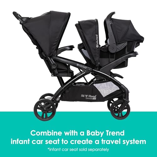 Baby Trend Sit n Stand Double 2.0 Stroller - Dash Black - Image 6