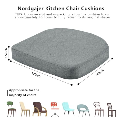 Nordjager Dining Chair Cushions Set of 6 Memory Foam Chair Cushion, Comfortable Dining Chair Pad Removable Slip Resistant Kitchen Chair Seat Cushion (6 Piece, Dark Grey) by Nordjager - Image 5