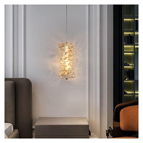 Lustre cristal monotête blanc light 46 cm pour décoration de chambre