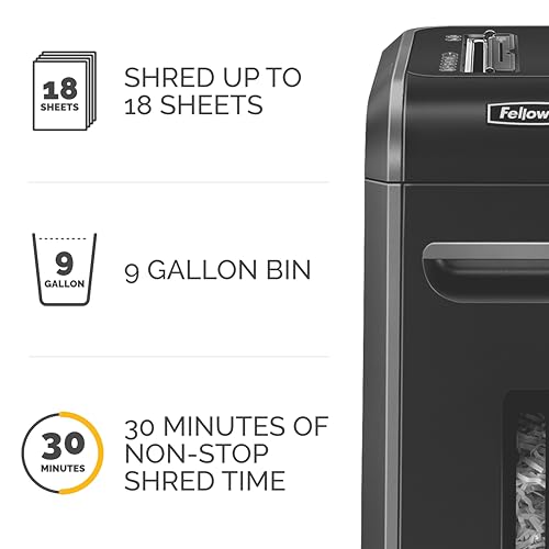 Fellowes Powershred 99Ci 18-Sheet 100% Jam-Proof Heavy Duty Crosscut Paper Shredder Machine for Office and Home, Black/Gray 3229912 by Fellowes - Image 5