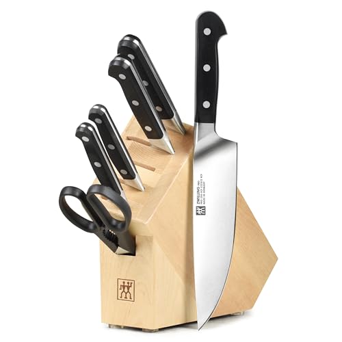 ZWILLING Pro 7 Piece Studio Knife Set - Made in Germany - Birchwood Block