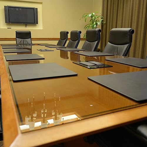 Dacasso Black Leatherette 20" x 16" Luxury Conference Table Pad - Desk Blotter for Writing - Boardroom Organization & Executive Desk Decor by Dacasso - Image 7