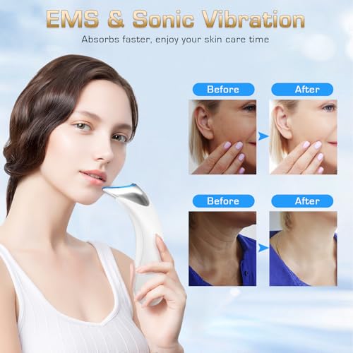 Facial Massager Face Lifting Device: Electric Skin Tightening Machine Neck Lift with 45°C Heat EMS Massage - 3 LED Microcurrent Wand Anti-Wrinkle - Anti-Aging Neck Eye Massagers for Skin Care - Image 5