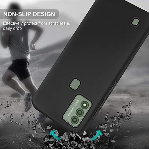 Yjrop For Wiko Voix Case With Tempered Glass Screen Protector Slim Full-Body Silicone Bumpers Anti-Scratch Shockproof Protective Phone Case Cover For Wiko Voix U616At(Black) #TOP1