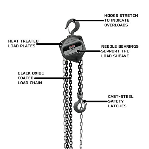 Jet S90-100-10, 1-Ton Hand Chain Hoist With 10' Lift (101910) #TOP1