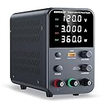 DC power supply (0-120V,0-3A) adjustable, switching power supply, mini high precision 4-digit display with USB fast charging interface, variable lab bench power supplies, output on/off/encoder knob