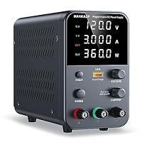 Labornetzteil (0-120V,0-3A),DC Regelbar Netzgerät mit 4-stelliger LED-Anzeige (Gebereinstellknopf/Ausgangsschalter)