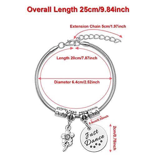 Image of DlaeKua Dance Gifts for Bracelets Jewelry Dance Team Gifts Valentines Day Gift for Dancing Teacher Dancers Birthday Stainless Steel