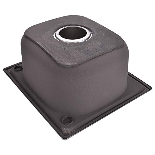 Queiting Square Kitchen Sink Single Bowl Stainless Steel with Strainer & Drainer Waste Plumbing Pipes Undermount Drop-in Installation Inset 345 * 290 mm 13.5 * 11.4 Inch - Image 2