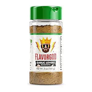Garlic Lovers Seasoning Mix by Flavor God - Premium All Natural &amp; Healthy Spice Blend for Grilling Chicken, Beef, Seafood, Vegetables, Salad, Tacos, Pizza, &amp; Pasta - Kosher, Gluten-Free, Dairy-Free, Vegan, Keto Friendly