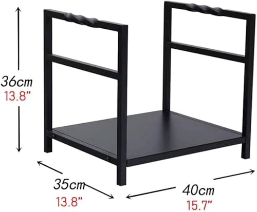 Support à bois en fer forgé noir, range-bûches intérieur extérieur - 3