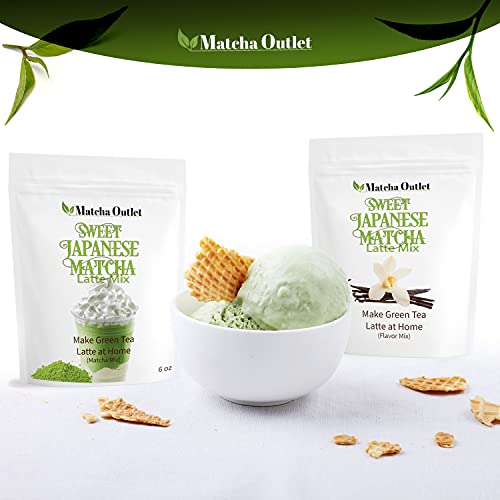 Matcha Outlet Sweet Japanese Matcha Green Tea Powder With Vanilla Flavor Mix, 2 Bags X 6 Oz #TOP2