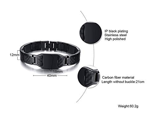 Vnox Religious Jewelry Muslim Islamic Mashallah Allah God Stainless Steel Black Stainless Steel Link Bracelet For Men,Adjusting Tool #TOP1