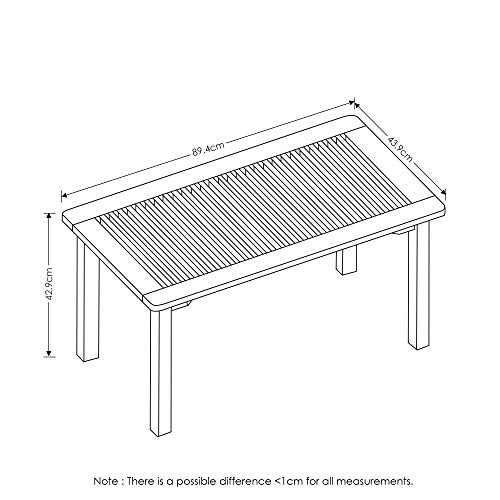 Furinno Fg16504 Tioman Hardwood Patio Furniture Outdoor Coffee Table In Teak Oil, 1-Tier, Brown #TOP3