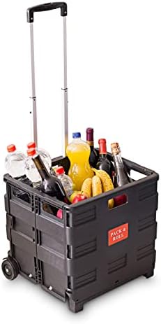 Relaxdays Black Foldable Shopping Trolley 35 kg Capacity