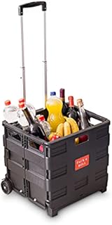 Relaxdays Black Foldable Shopping Trolley 35 kg Capacity