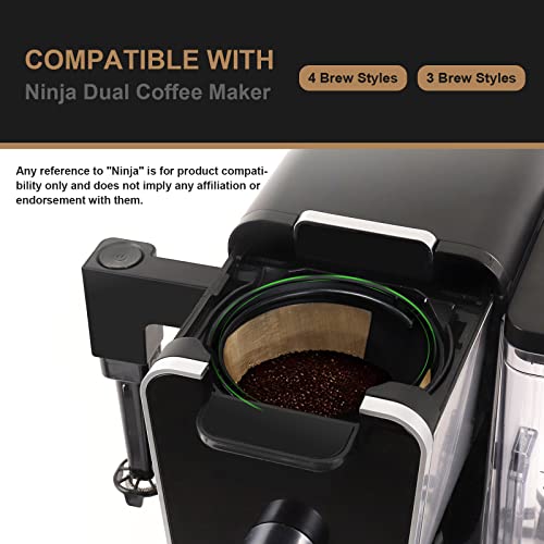 Reusable Coffee Filter For Ninja Coffee Maker, 2 Pcs 4 Cone Coffee Maker Filter #4 Compatible With Ninja Dual Brew Coffee Maker Filter Cfp301 Cfp201 Ninja Dualbrew Pro Ninja Coffee Accessories #TOP1