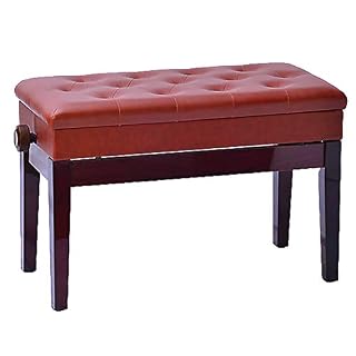 TEmkin Tabouret de Piano réglable, Banc de Piano avec Compartiment de Rangement, Tabouret de Piano Ergonomique, siège rembourré en Cuir PU Souple - Les Beatles, Paul McCartney, John Lennon, RIngo Starr, George Harrison
