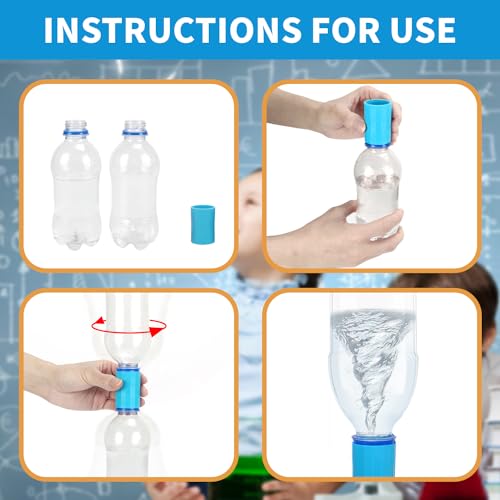 Kesywale Tornado in A Bottle, 10Pcs Tornado Bottle Tube Connector Plastic Water Vortex Maker Cyclone Tube for Scientific Experiment and Test, 5 Colors (Random) - Thumbnail 2