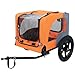 Zefvkip Outdoor Heavy Duty Collapsible Pet Bike Trailer with 16-Inch All-Terrain Wheels & Universal Hitch – Foldable Dog/Cargo Carrier Cart for Bicycles, Orange