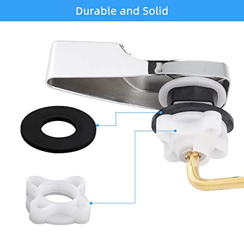 Ifealclear Universal Toilet Handle Lever Flush Replacement, Front Mount Toilet Trip Lever Compatible With American Standard, Brass Toilet Flush Handle Levers, Stainless Steel Flapper Chain, Chrome #TOP3