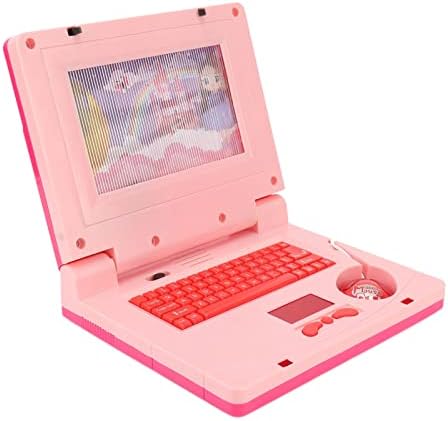 RiToEasysports Kids Learning Laptop, Plastic High Simulation Educational Toddler Learning Computer Toy with Mouse (Pink Non Retractable Mouse) 6 41oNOnF8UZL. AC