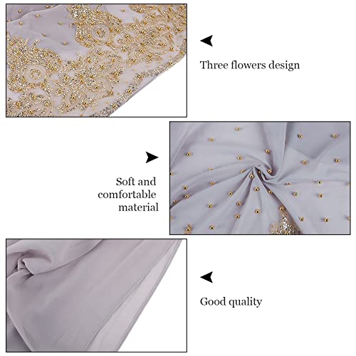 Ibluelover Women Muslim Chiffon Hijab Shawl Soft Rhinestone Long Scarf Breathable Dubai Hijab Head Wrap Scarf Fashion Turban #TOP2