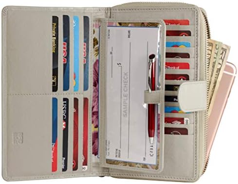 Mou Meraki Big Fat RFID Blocking Leather Organizer Checkbook Wallets For Women - Clutch