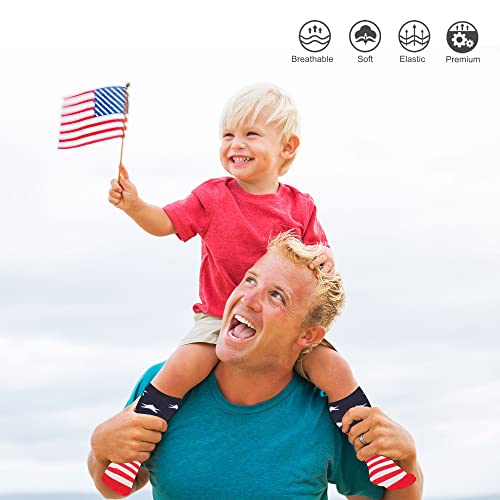 Uttpll American-Stars-Stripes-Socks-Toddler Kids Fashion Cotton Independence Day Socks Funny Usa Flag Soccer Knee High For Baby Girls Boys 3-6 Years #TOP4