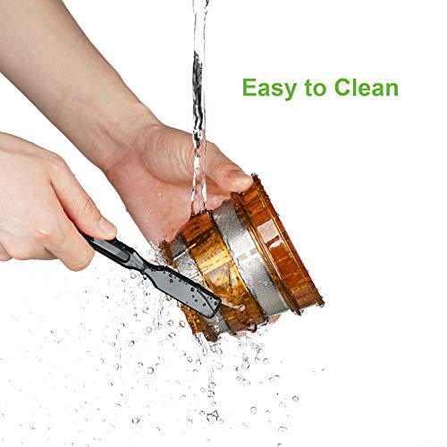 Ventray Slow Press Masticating Juicer,Easy to Clean,Reverse Function, BPA Free,Large Feed Chute,Juice Extractor,Brush,Recipe,Juice Jars,Black